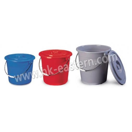 塑膠鐵手挽水桶(連蓋)